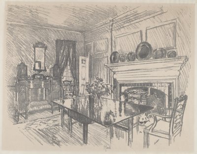 Das Esszimmer, Stenton, 1912 von Joseph Pennell