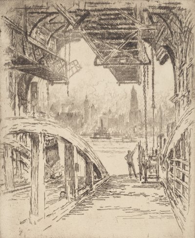Das Fährhaus, 1919 von Joseph Pennell