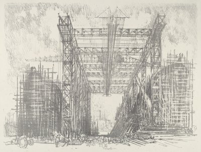 Das Gerüst, 1916 von Joseph Pennell