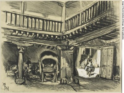 Das Gasthaus von Cervantes, Toledo von Joseph Pennell
