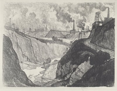 Die Eisenmine, 1916 von Joseph Pennell