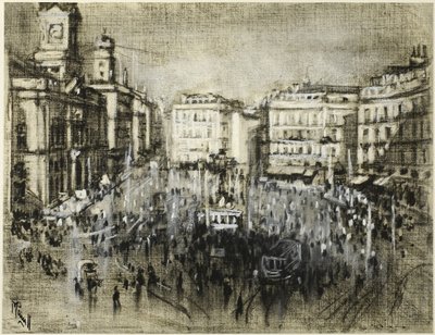 Die Puerta del Sol, Madrid von Joseph Pennell