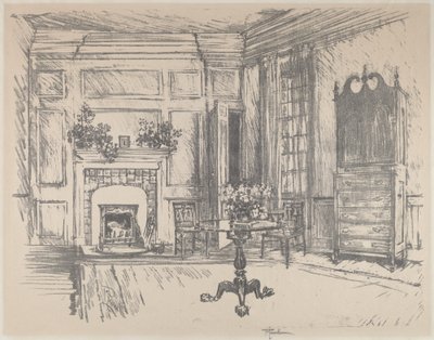 Das Oberzimmer, Stenton, 1912 von Joseph Pennell