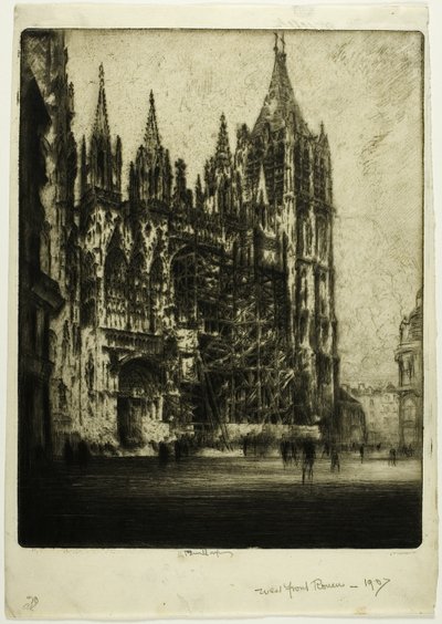 Die Westfassade, Kathedrale von Rouen von Joseph Pennell