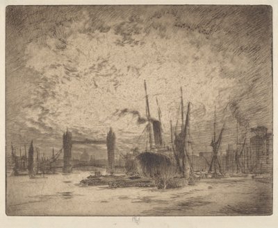 Tower Bridge, Abend von Joseph Pennell