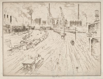Gleise, Oberhausen von Joseph Pennell