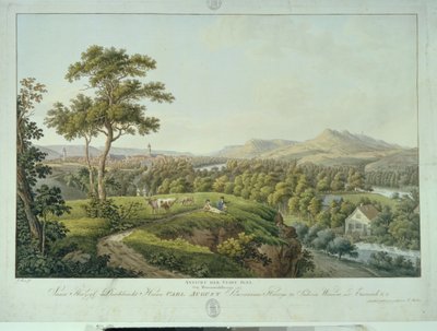 Ansicht von Jena vom Rasenhügelberg, ca. 1810 (Radierung) von Joseph Roux
