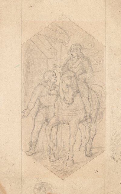 Reiter und Mann zu Fuß von Joseph von Fuhrich