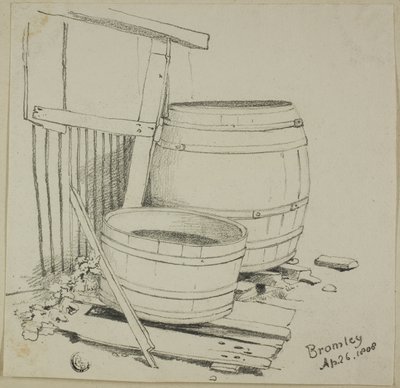 Waschzuber und Fass von Joshua Cristall
