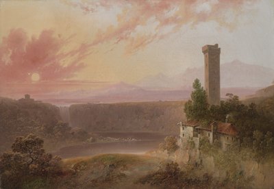 Blick auf den Nemisee bei Sonnenuntergang, ca. 1840-50 von Joshua H. Shaw