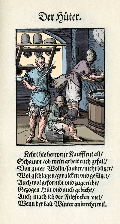 Hutmacher / Modistin in von Jost Amman