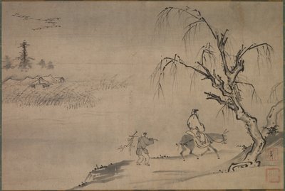 Chinesischer Literat in einer Herbstlandschaft von Josui Sōen
