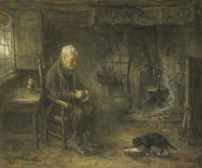 Interieur einer Bauernhütte von Jozef Israëls