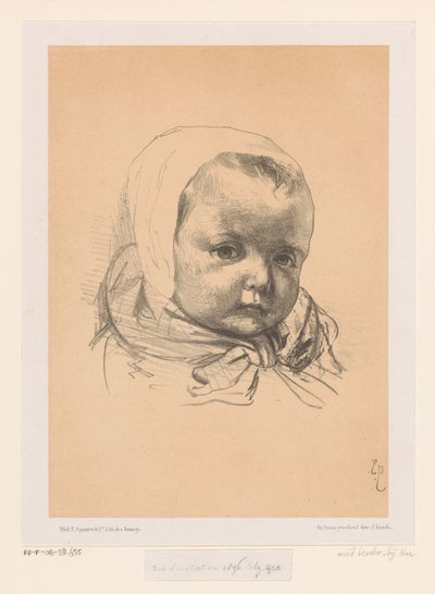 Porträt eines Babys mit Mütze von Jozef Israëls