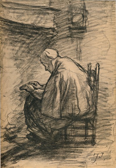 Studie für Geehrtes Alter, ca. 1881 von Jozef Israëls