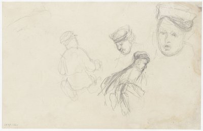 Vier Skizzen von Figuren von Jozef Israëls
