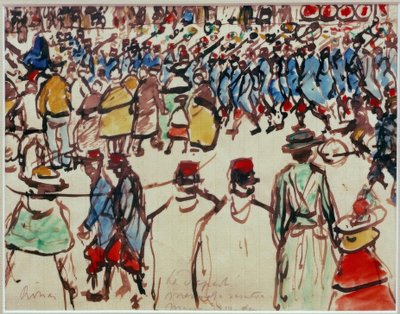 Der Aufbruch. Sie gehen zur Bahn von József Rippl Rónai