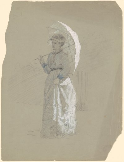 Frau mit Sonnenschirm von Jr. Enoch Wood Perry
