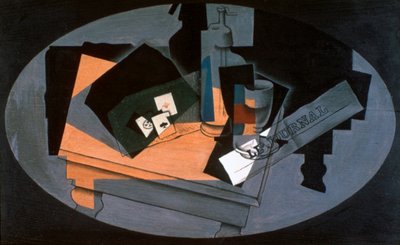 Spielkarten und Siphon, 1916 von Juan Gris