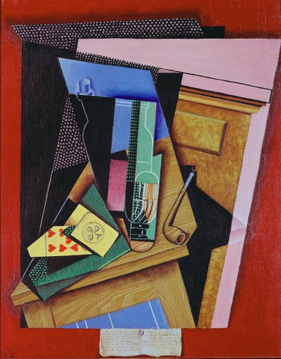 Stillleben mit einem Gedicht von Juan Gris