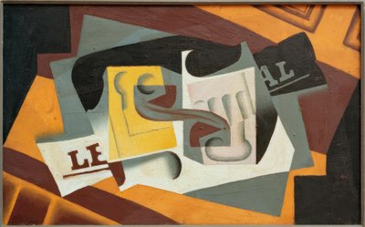 Verre et journal von Juan Gris