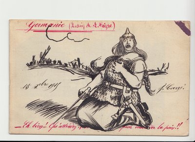 Postkarte, Satirisch in Farben von Jules Abel Faivre