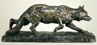 Kauernder Wolf von Jules Edmond Masson