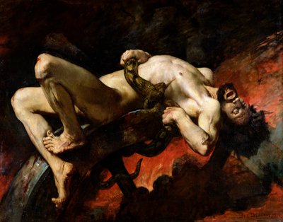 Ixion in den Hades geworfen, 1876 von Jules Elie Delaunay
