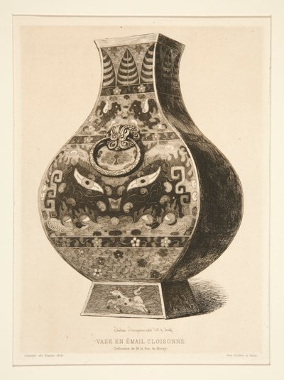 Vase aus Cloisonné-Email von Jules Ferdinand Jacquemart