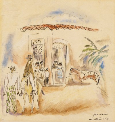 Figurengruppe, Mann mit grüner karierter Hose von Jules Pascin