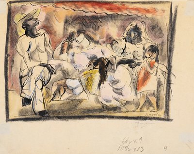 Mann, zwei Frauen, zwei Kinder von Jules Pascin