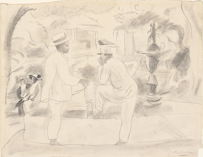 Zwei Männer im Park von Jules Pascin