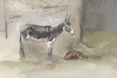 Esel in einem Stall von Jules baron Finot