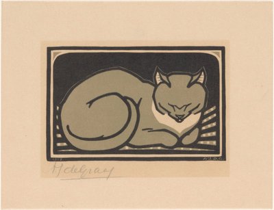 Schlafende Katze von Julie de Graag (signed by artist)