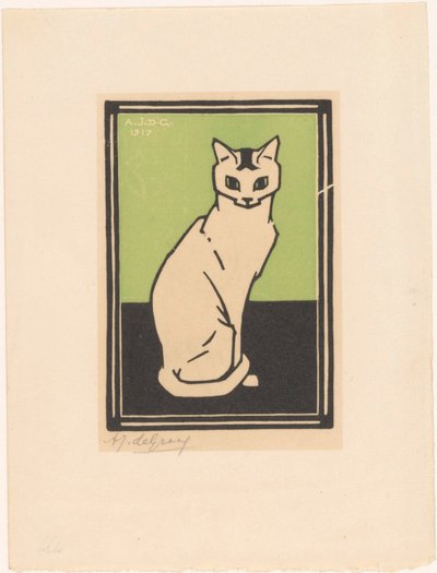 Sitzende Katze von Julie de Graag (signed by artist)