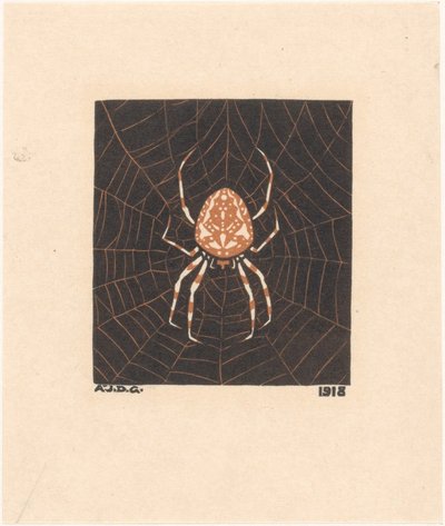 Spinne in einem Netz von Julie de Graag