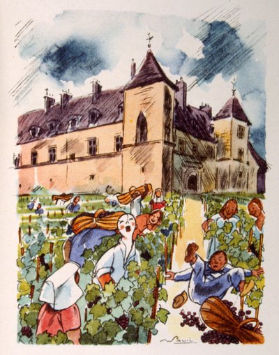 Französischer Weinberg. 1944. Illustration von Julien Pavil von Julien Pavil