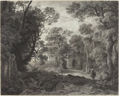 Eine Waldkapelle am Abend von Julius Albert Elsasser