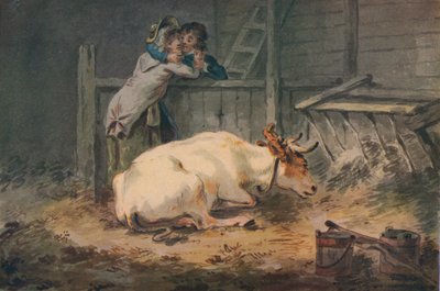 Werbung in einem Kuhstall, 18. Jahrhundert von Julius Caesar Ibbetson