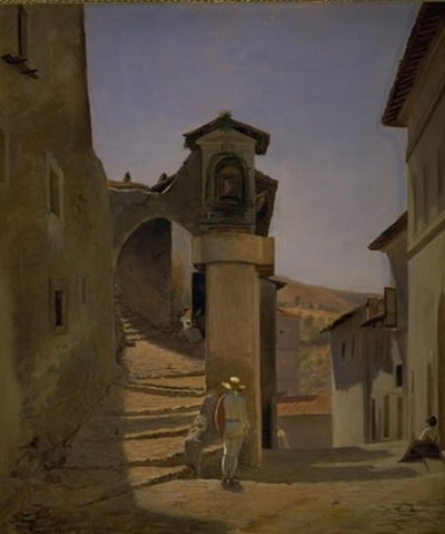 Straßenszene in Subiaco, Italien von Julius Friedlænder