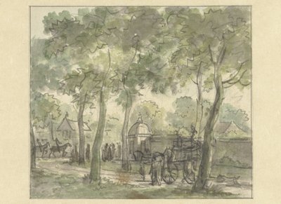 Landweg entlang einer Mauer mit Kuppel von Jurriaan Andriessen