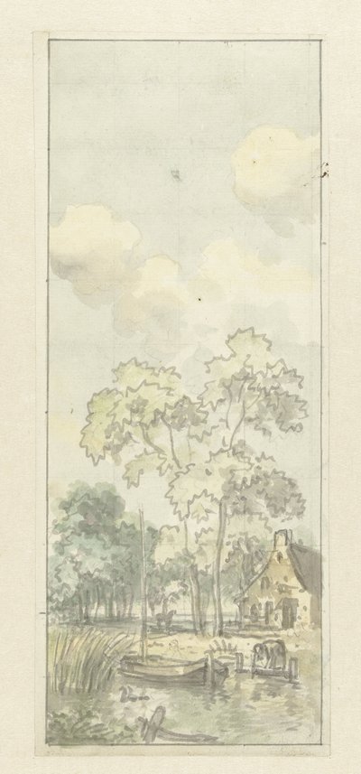 Entwurf für eine Wandmalerei mit holländischer Landschaft von Jurriaan Andriessen