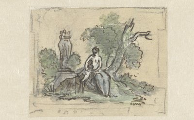 Frau mit Hund im Park von Jurriaan Andriessen
