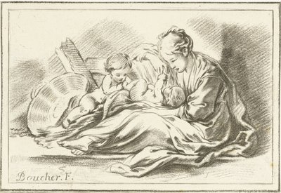 Mutter und zwei Kinder von Jurriaan Cootwijck