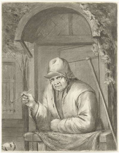 Rauchender Bauer mit Pfeife von Jurriaan Cootwijck