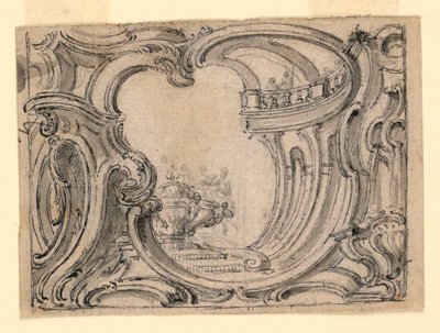 Entwurf für ein Ornamentpanel von Juste Aurèle Meissonnier