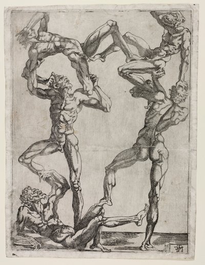 Pyramide von fünf Männern, ca. 1543 von Juste de Juste