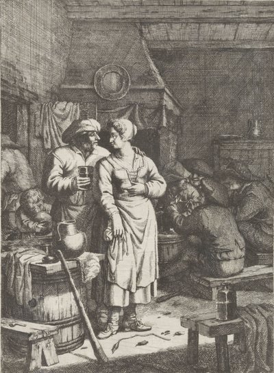 Wirtshausszene von Justus van den Nijpoort