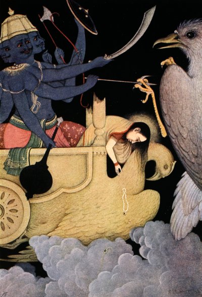 Ravana kämpft mit Jatayu von K Venkatappa