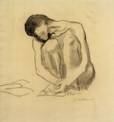 Hockender weiblicher Akt von Käthe Kollwitz
